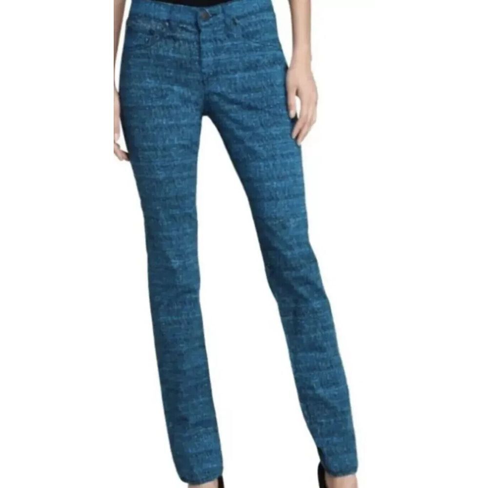 Rag & Bone Womens Legging Jeans Aqua Tweed Print Skinny Stretch Teal Blue Sz 26*
